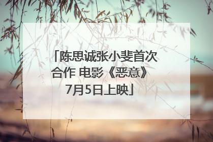 陈思诚张小斐首次合作 电影《恶意》7月5日上映