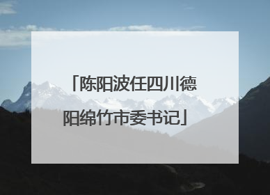 陈阳波任四川德阳绵竹市委书记