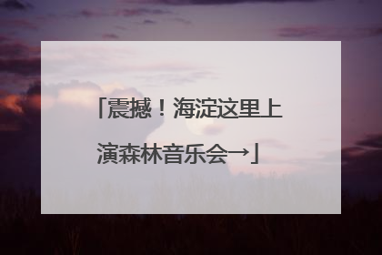 震撼！海淀这里上演森林音乐会→