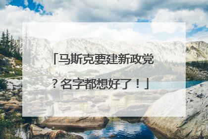 马斯克要建新政党？名字都想好了！