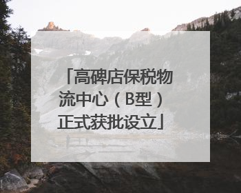 高碑店保税物流中心（B型）正式获批设立