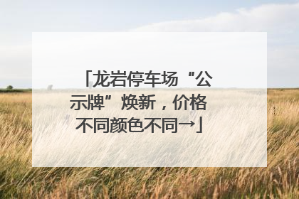 龙岩停车场“公示牌”焕新，价格不同颜色不同→