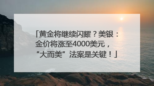 黄金将继续闪耀？美银：金价将涨至4000美元，“大而美”法案是关键！