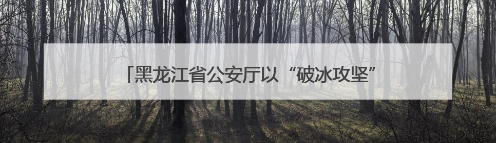 黑龙江省公安厅以“破冰攻坚”之势创新禁毒社会化宣传新格局