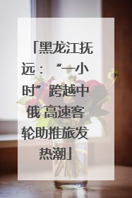 黑龙江抚远：“一小时”跨越中俄 高速客轮助推旅发热潮