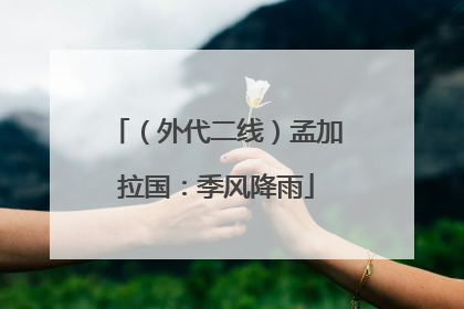 （外代二线）孟加拉国：季风降雨