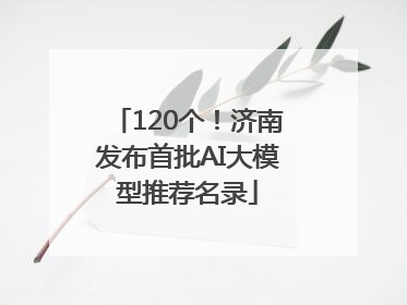 120个！济南发布首批AI大模型推荐名录