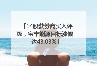 14股获券商买入评级，宝丰能源目标涨幅达43.03%