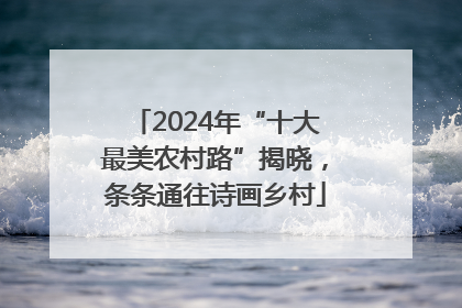 2024年“十大最美农村路”揭晓，条条通往诗画乡村