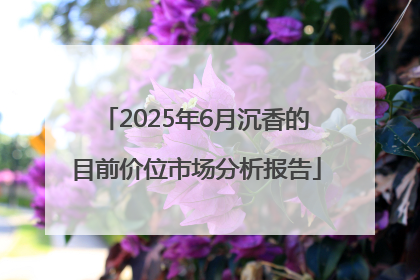 2025年6月沉香的目前价位市场分析报告