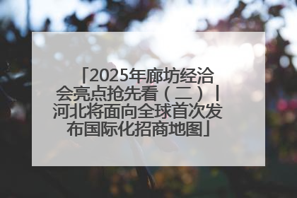 2025年廊坊经洽会亮点抢先看（二）丨河北将面向全球首次发布国际化招商地图