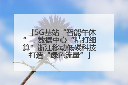5G基站“智能午休”，数据中心“精打细算”浙江移动低碳科技打造“绿色流量”