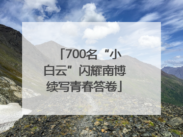 700名“小白云”闪耀南博续写青春答卷